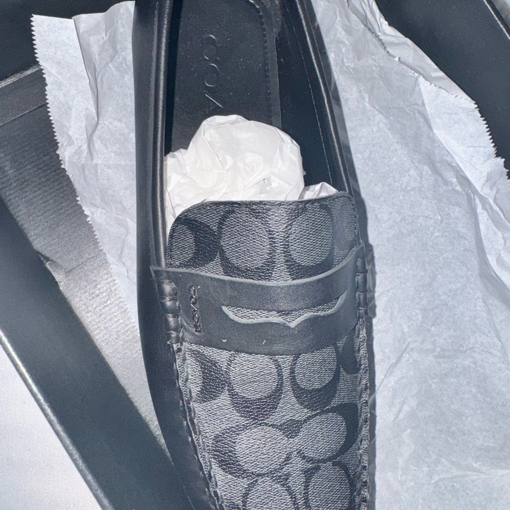 Coach Black Monogram Loafers